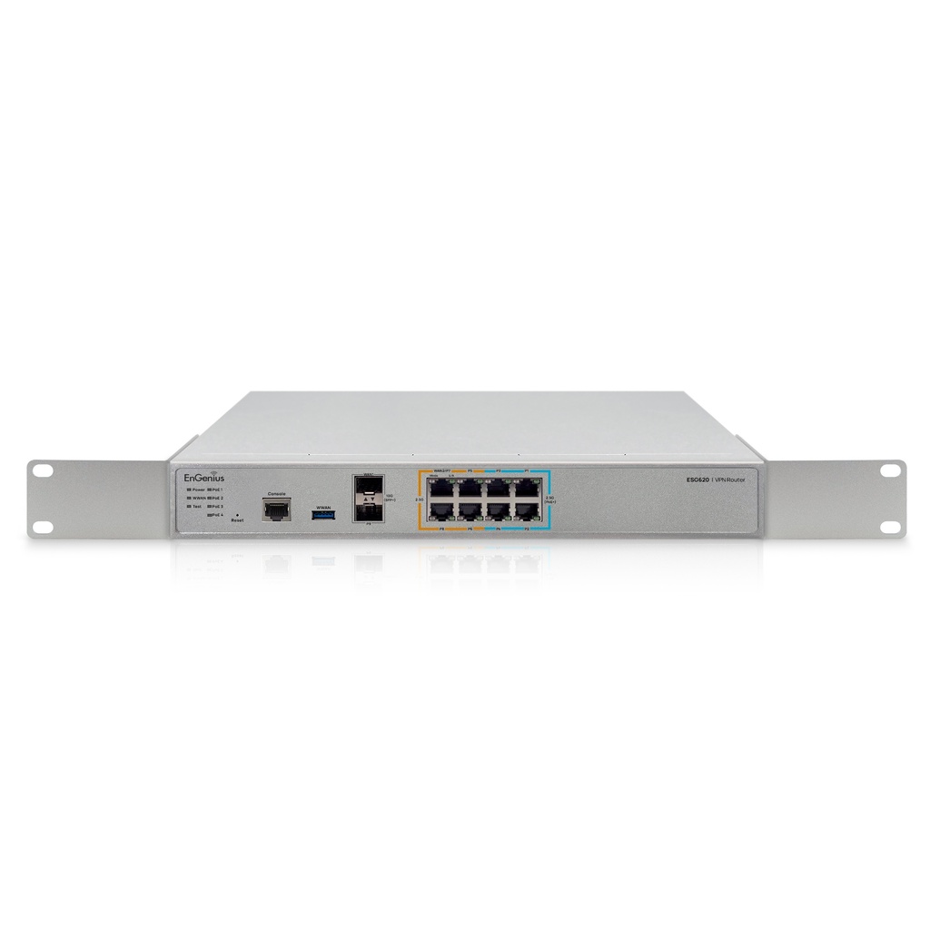Cloud-Managed VPN Router with 8x 2.5-Gigabit (4 PoE+) Ethernet ports and two SFP+ slots