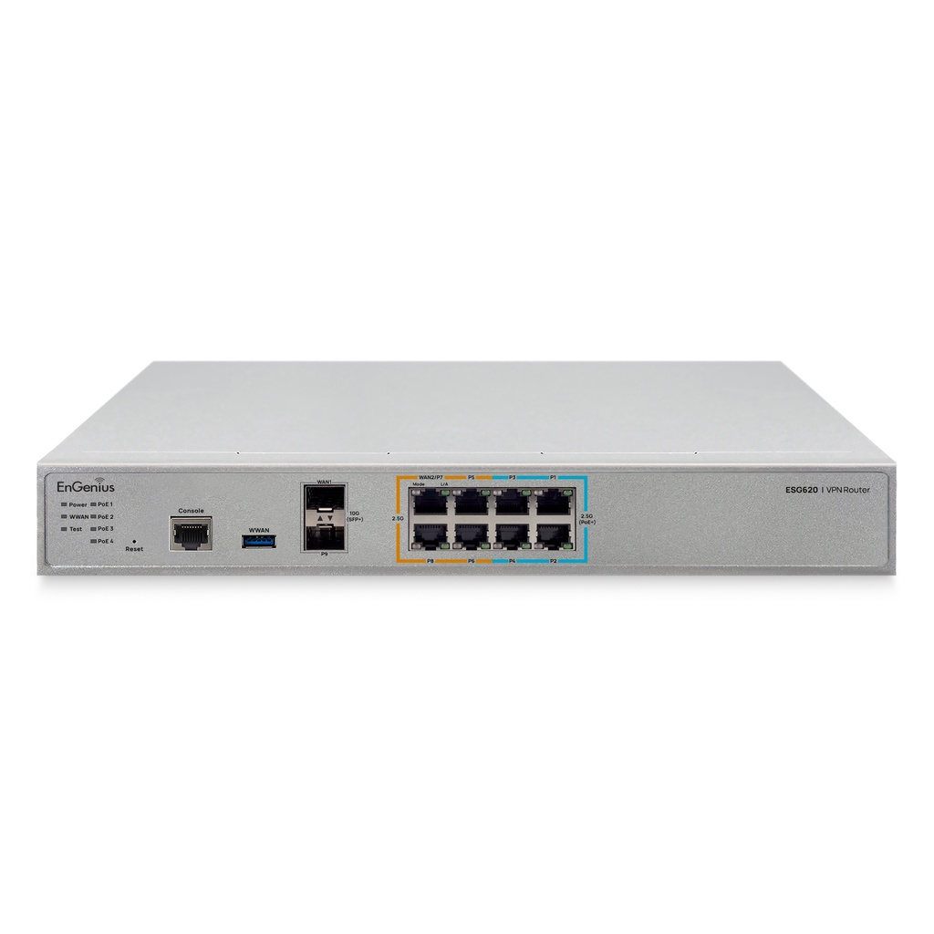 EnGenius: Cloud-Managed VPN Router with 8x 2.5-Gigabit (4 PoE+) Ethernet ports and two SFP+ slots