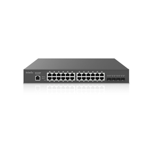 [ECS1528T] EnGenius: Cloud Managed Switch 24 Port 13” Compact Gigabit with 4 SFP+ Ports