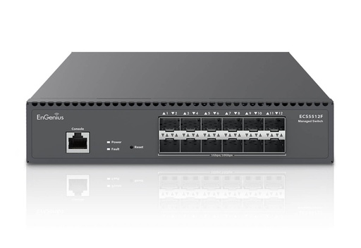 [ECS5512F] EnGenius: Cloud Managed 12-Port 10 Gigabit SFP+ Half-Rack Aggregate Fiber Switch